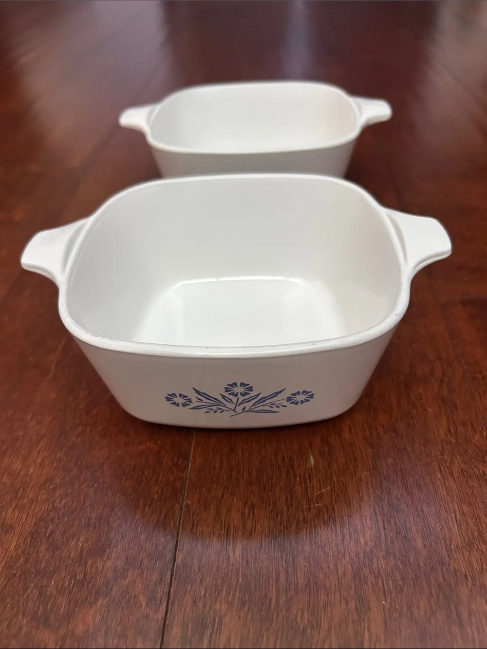 Set of 2 Vintage CorningWare Dishes Featuring the Iconic Blue Corn Pattern
